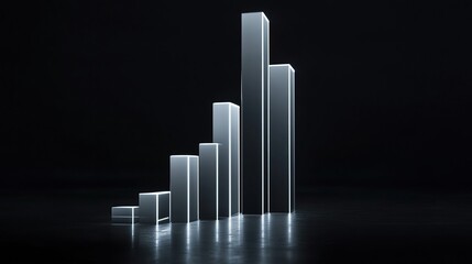 Aufkleber - A series of transparent bars representing data growth against a dark background.