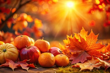 Fototapete - Vibrant Orange Colors in Nature with Copy Space for Creative Designs and Marketing Use, Perfect for Backgrounds, Textures, and Artistic Projects Featuring a Bright Palette
