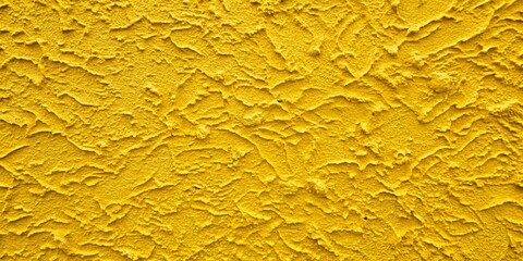 Poster - Vibrant Yellow Abstract Pattern on Plastered Surface Showcasing Unique Stucco Texture for Architectural Photography