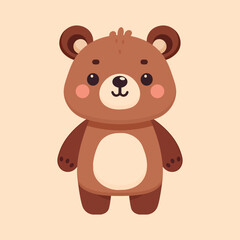 cartoon teddy bear isolated flat illustration