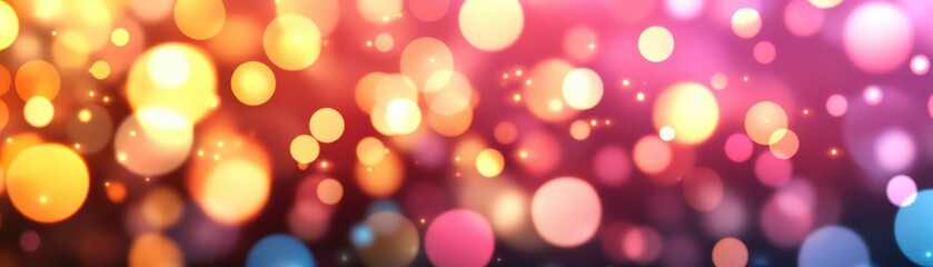 Poster - A vibrant array of colorful bokeh lights creating a festive background.