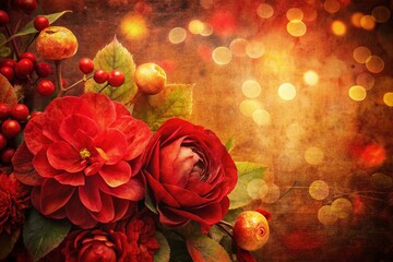 Fototapete - Vintage Style Photography of a Red Color Abstract Art Background with Textured Layers and Soft Blurring for a Warm and Inviting Atmosphere in Creative Spaces