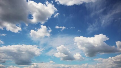 Wall Mural - Beautiful clouds moving in sky, timelapse 4k