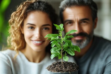 Poster - Green business owners focusing on renewable resources,