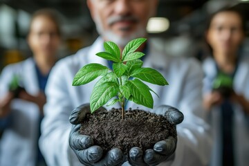 Poster - Green business owners focusing on renewable resources,