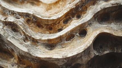 Poster - Macro close up shot highlighting the intricate textured layers and natural organic details of a weathered earthy surface