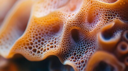 Poster - Mesmerizing Abstract Macro Shot Highlighting Organic Patterns and Vibrant Natural Hues   A captivating close up view of intricate fluid structures and kaleidoscopic colors found in the natural world