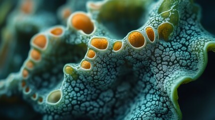 Poster - Captivating macro shot showcasing the intricate textures patterns and organic depths found within a natural environment