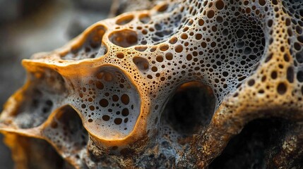 Poster - Mesmerizing macro photography showcasing the intricate textures and earthy tones of organic shapes found in the natural world