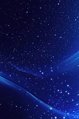 Wall Mural - Starry night sky with glowing lines on a blue background