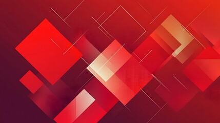Poster - A dynamic abstract geometric background featuring red squares, arranged in a pattern that evokes energy and structure, with bold contrasts and clean, angular lines