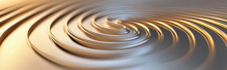 Poster - Spiral Pattern Made of Oval Metallic Elements With Reflective Surface