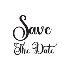 Fototapete - Save the date handwritten modern brush calligraphy . isolated on white for wedding invitation. Vector illustration. EPS 10/AI