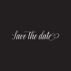 Fototapete - Save the date handwritten modern brush calligraphy . isolated on white for wedding invitation. Vector illustration. EPS 10/AI