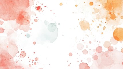 Poster - A vibrant watercolor background featuring soft splashes of orange and red, creating an artistic and airy atmosphere.