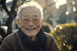 © Matija - elderly man smiling outdoors in natural light, enjoying happiness and joy during golden hour with casual wear and jacket