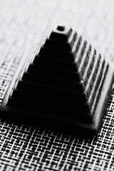 Poster - A historic ancient pyramid in black and white photography.