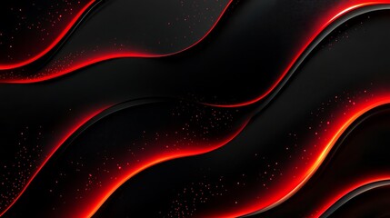 Poster - Modern and elegant design with an abstract dark background, featuring glowing red wavy lines, creating a sleek and dynamic atmosphere