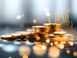 © Nuth - Stacked gold coins with digital chart overlay, representing financial growth and investment concept in a modern economic environment.