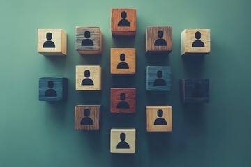 Teamwork Network Overhead Flat Lay of Wooden Blocks