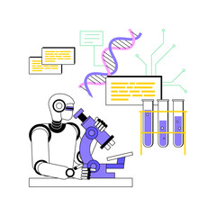 Poster - AI-Powered Scientific Discovery abstract concept vector illustration.