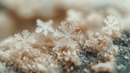 Poster - A Delicate Snowflake with Intricate Crystal Patterns