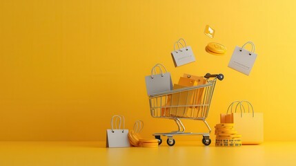 Retail loyalty program, customer rewards, digital platform, 3D illustration
