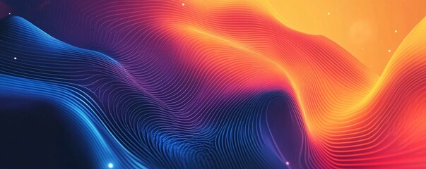 Poster - Colorful abstract lines flowing and creating a wave pattern