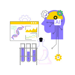 Poster - AI-Streamlined Lab Processes abstract concept vector illustration.