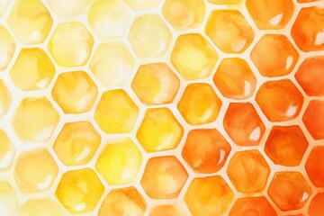 Poster - golden honeycomb pattern with dripping honey in soft hues, capturing the essence of nature's sweetne