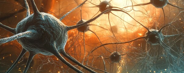 Aufkleber - Neurons firing and making connections in the brain