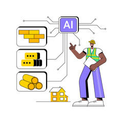 Poster - AI-Optimized Material Selection abstract concept vector illustration.