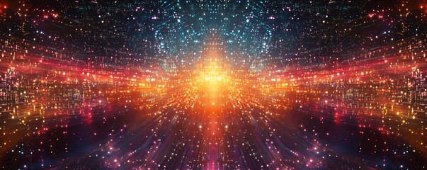 Aufkleber - Abstract light speeding through space and time: representing quantum physics concepts
