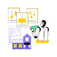 Poster - AI-Supported Lighting Design abstract concept vector illustration.