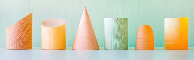 Aufkleber - Vibrant Arrangement of Colorful Geometric Shapes Creates a Playful Visual Experience