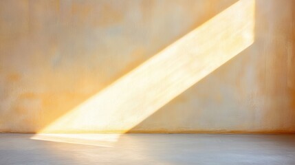 Poster - Light Spills Across a Warm Wall Creating a Contrast Between Shadow and Illumination in a Serene Space