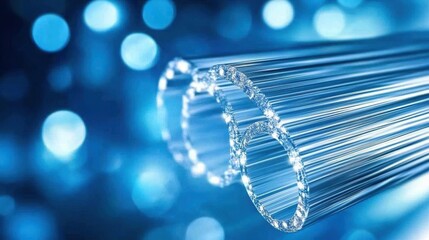 Poster - Glowing Data Cables Illuminate the Digital Landscape With Vibrant Energy and Sharp Focus