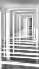 Poster - Symmetrical Pathway Embraces Serene Light in a Contemporary Space