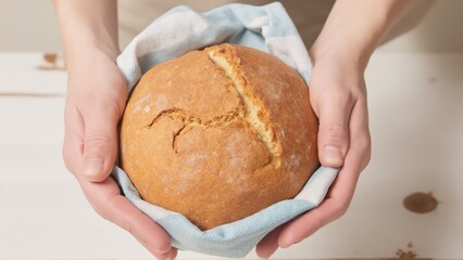 Wall Mural - person holding bread