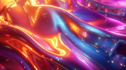 Poster - vibrant abstract patterns create a lively visual texture with colorful waves and reflections