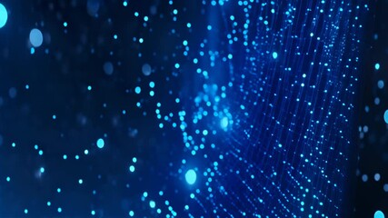 Poster - Abstract Blue Particles and Light Grid Background for Modern Digital Designs, Visualizations, and Technology-Inspired Concepts