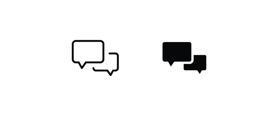Poster - messages icon set Speech bubbles, Editable strok and flat style speaking Chatting Chat, speak, talk line icons set, editable stroke isolated on white, linear vector outline illustration, symbol