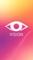 Poster - Visionary Insight: Abstract eye logo design on a vibrant gradient background.  Perfect for concepts related to foresight, clarity, and strategic planning. 