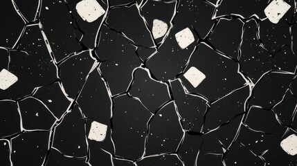 Poster - A textured abstract background featuring cracked black and white surfaces in a modern artistic design.