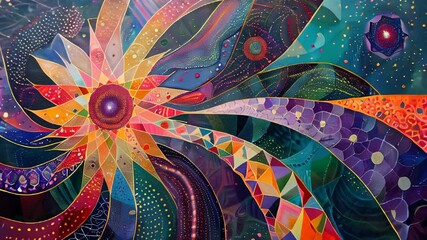 Poster - Explore the Vibrant Galaxy of Paint Star Komet Bursting With Colors and Cosmic Energy