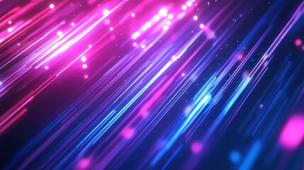 Poster - Abstract Pink and Blue Light Streaks Background