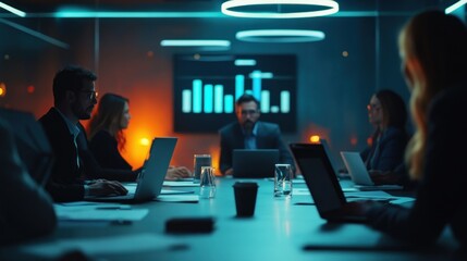 Poster - Business Professionals Working in a Modern Office Setting