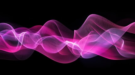 Poster - Abstract Pink and Purple Waves Digital Art