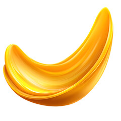 Aufkleber - Bright yellow curvy banana shape serves as a playful design element in a modern art concept