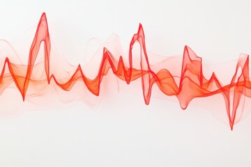 Leinwandbilder - Colorful abstract wave pattern with shades of red and flowing lines creating rhythm and movement
